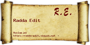 Radda Edit névjegykártya